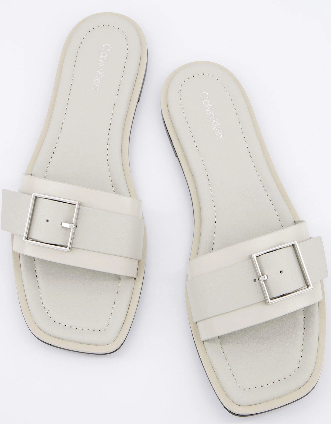 Flat Buckle Slide-white