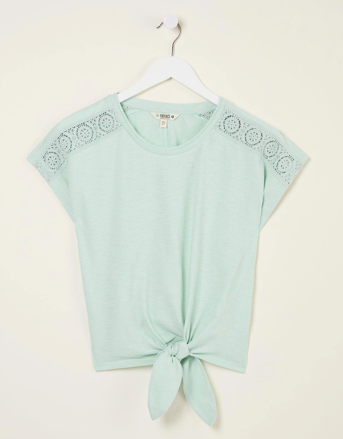 Lace Tie Front Top - Green