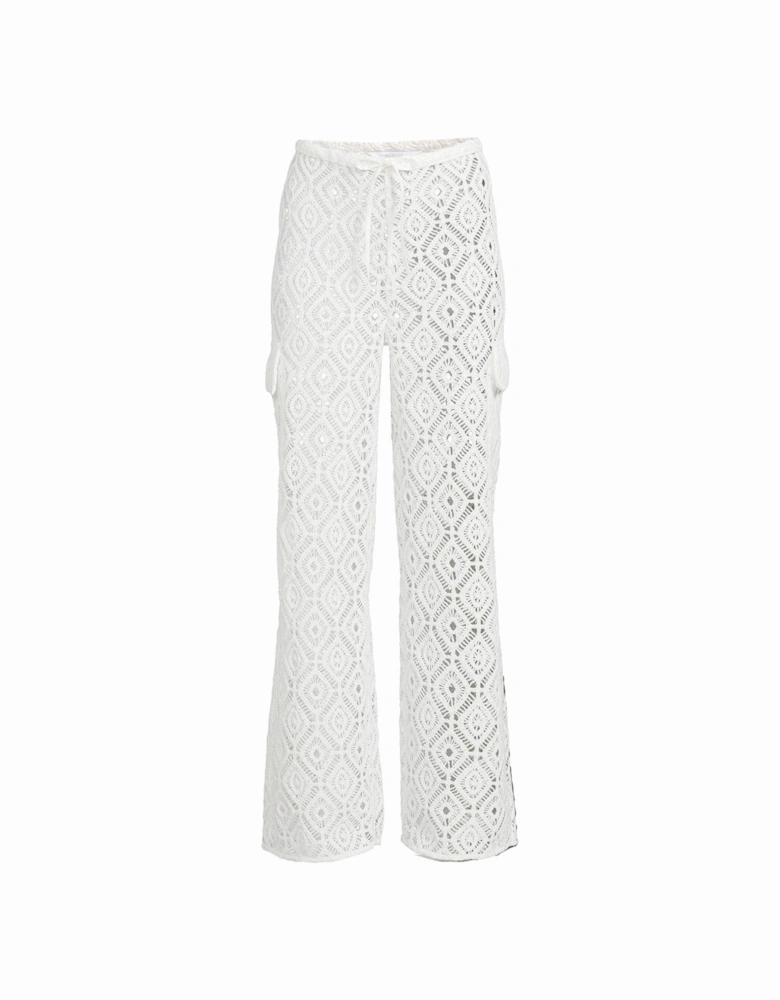 Crochet Cargo Trouser - Cream