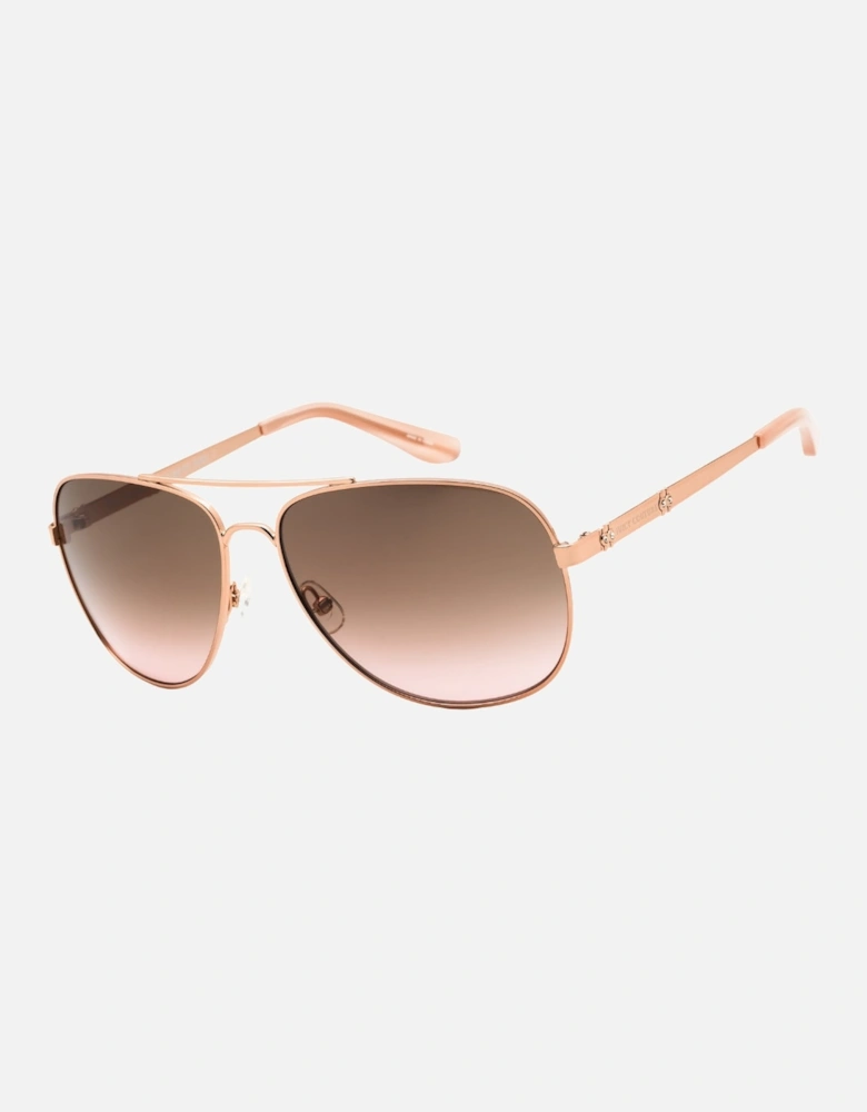 Brown Pink Gradient Lens Rose Gold Sunglasses