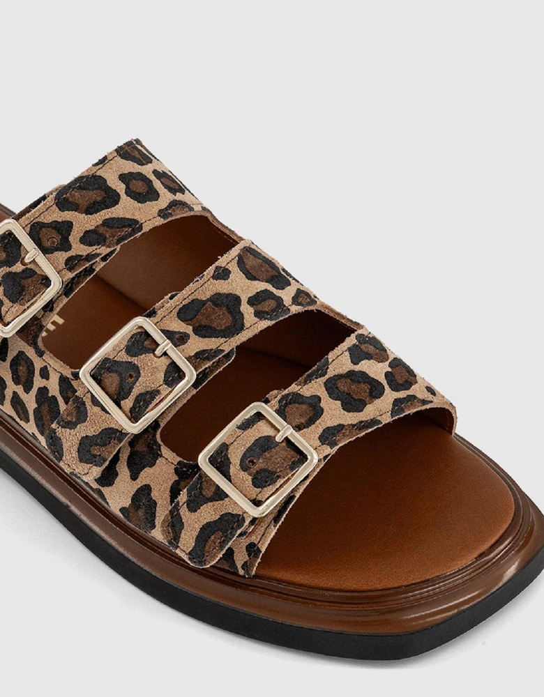 Savana Triple Strap Sandals - Leopard