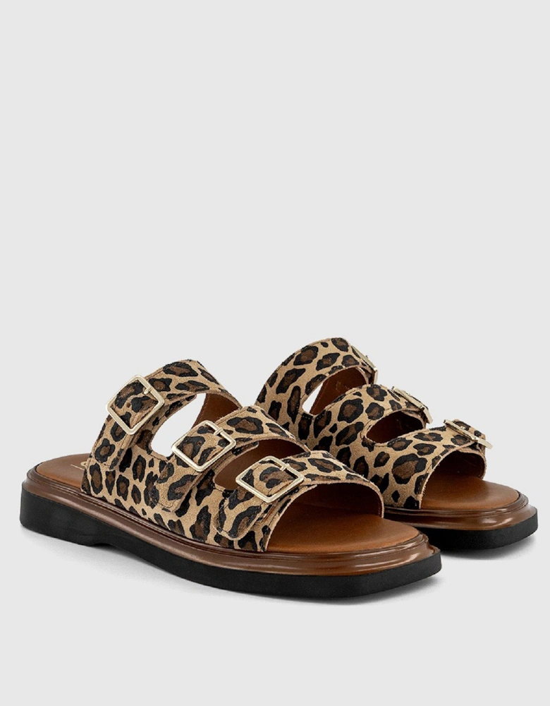 Savana Triple Strap Sandals - Leopard