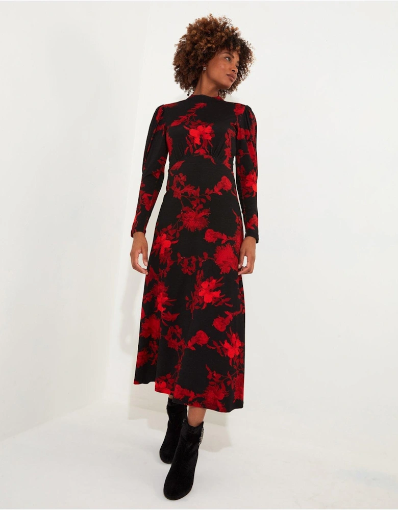 Daringly Different Jersey Dress - Black
