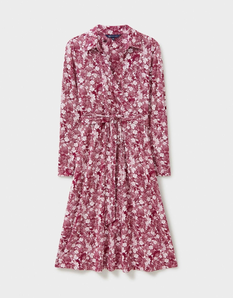 Dani Floral Jersey Wrap Dress - Red