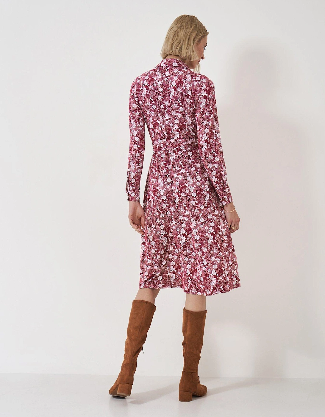 Dani Floral Jersey Wrap Dress - Red