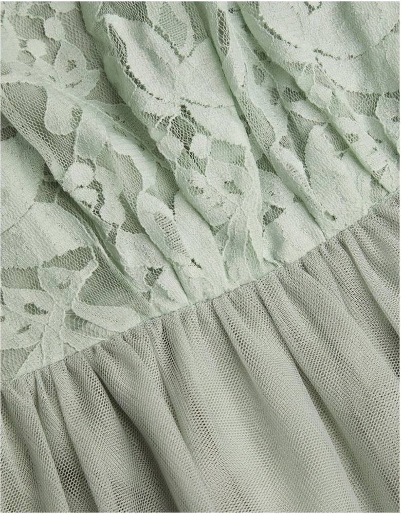 Girls Hayley Lace Prom Dress - Sage