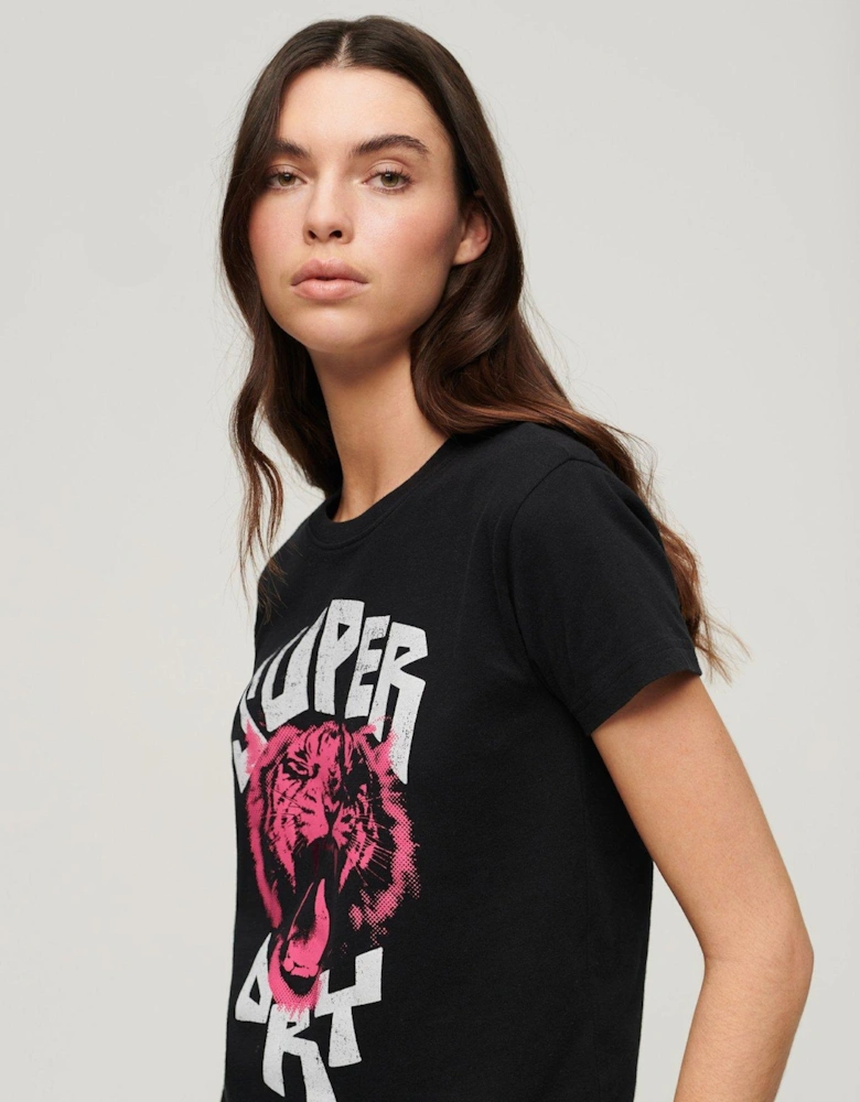 Lo-fi Rock Graphic T-shirt - Black