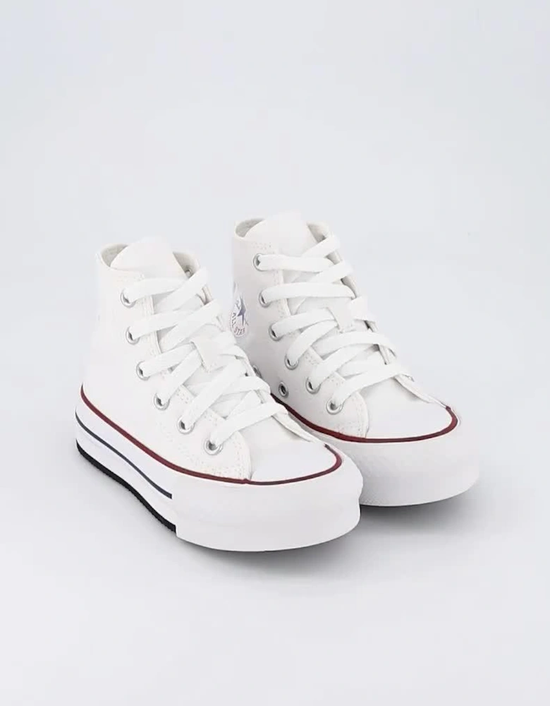 Kids Girls Eva Lift Canvas Hi Top Trainers - White