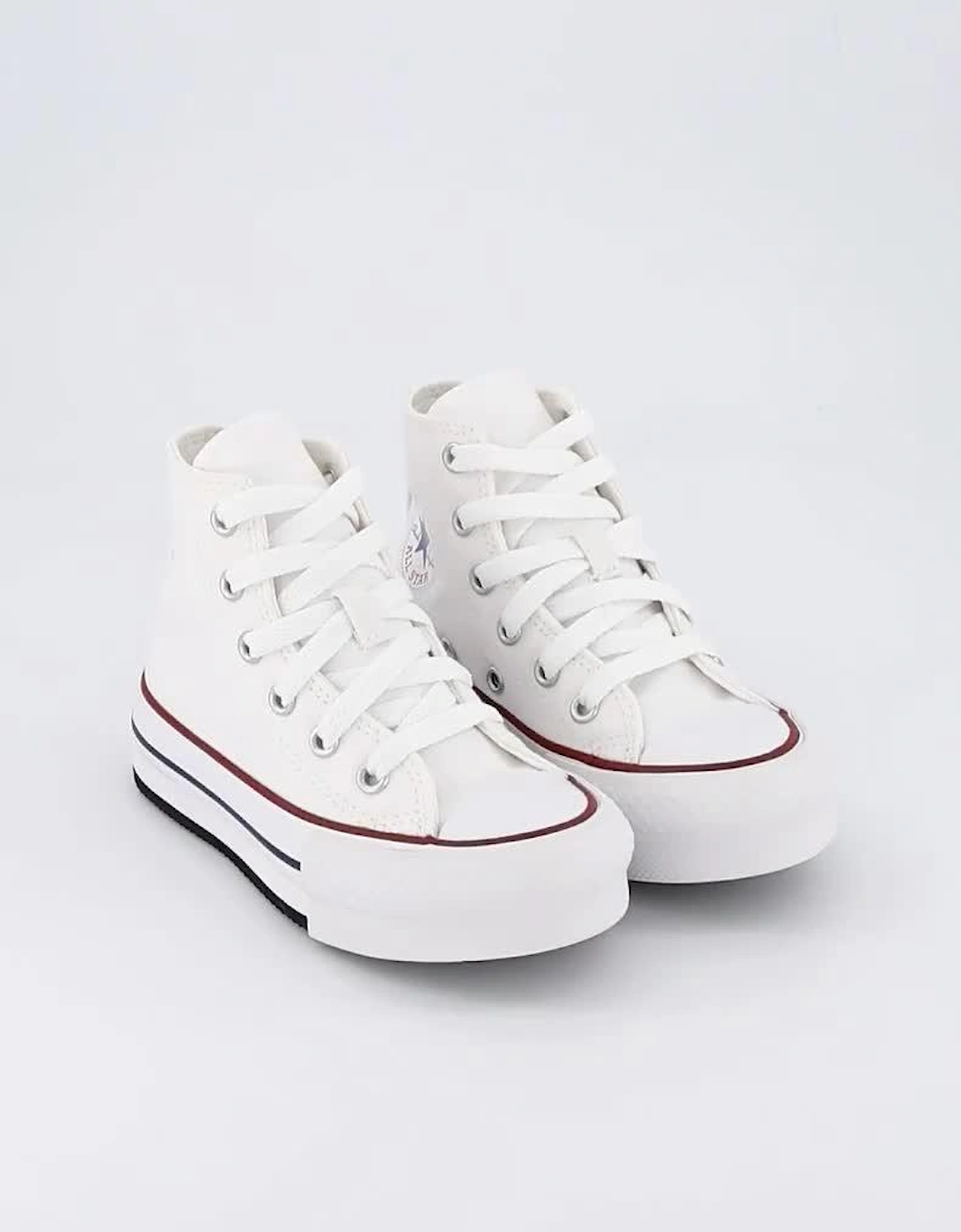 Kids Girls Eva Lift Canvas Hi Top Trainers - White
