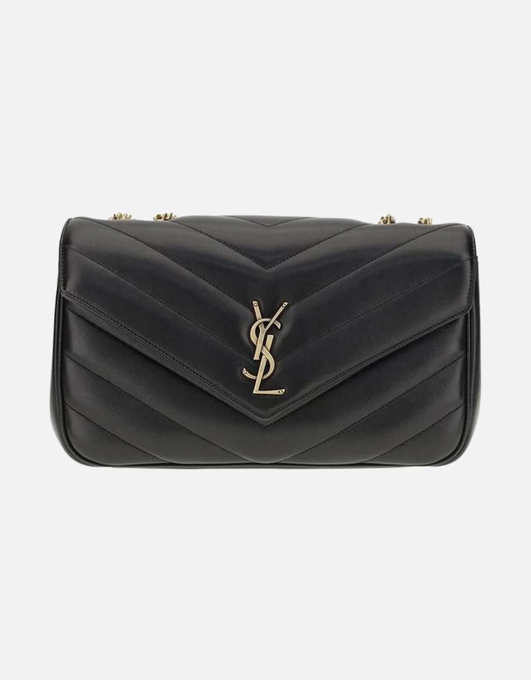 Quilted Leather Shoulder Bag with Chain Strap Women - Black, 5 of 4