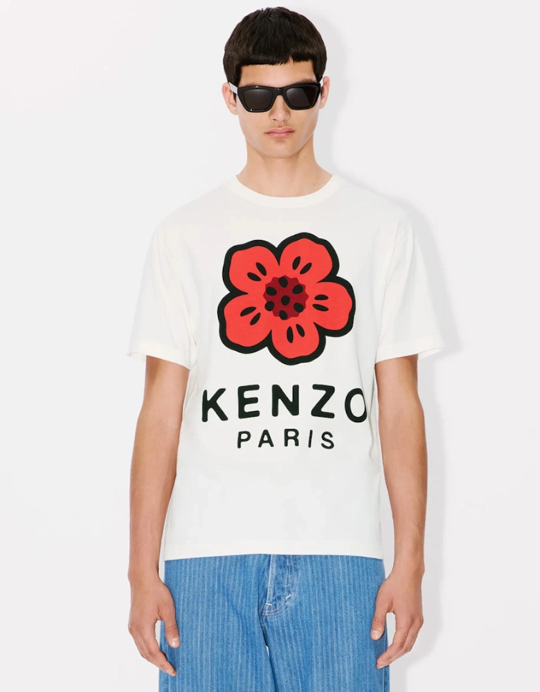 Boke Flower Printed T-Shirt in White