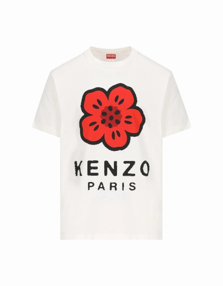 Boke Flower Printed T-Shirt in White