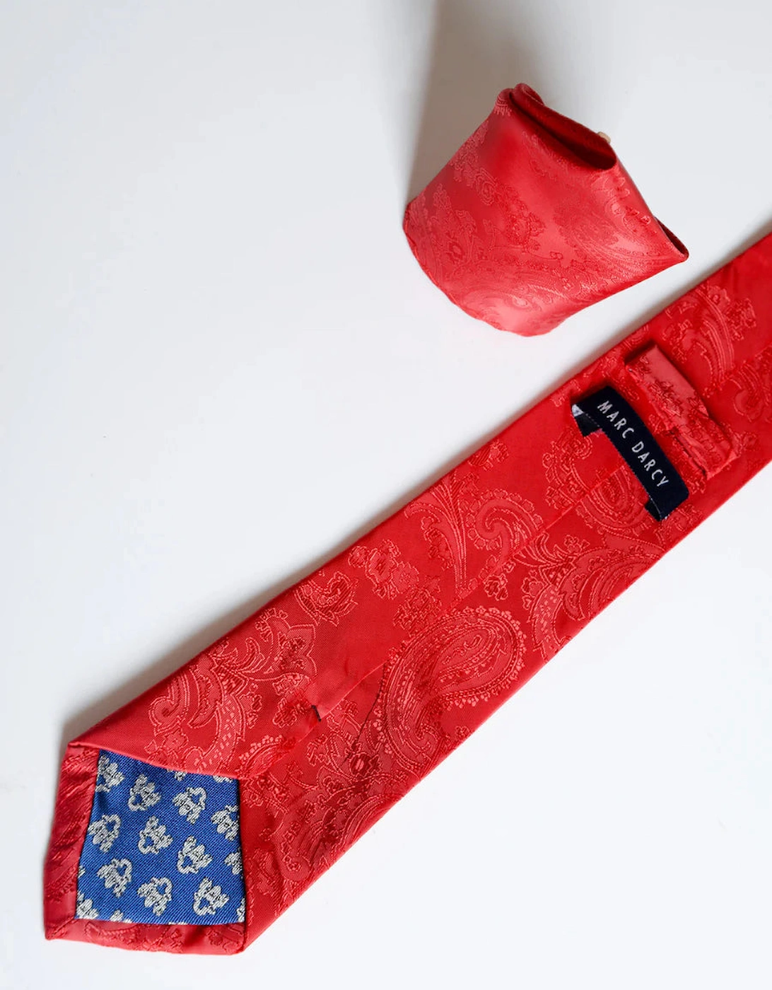 Paisley Tie & Pocket Square Set - Red
