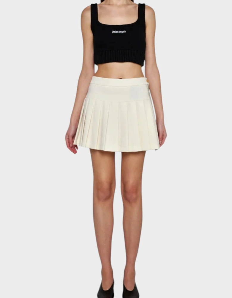 Pleated Mini Skirt White