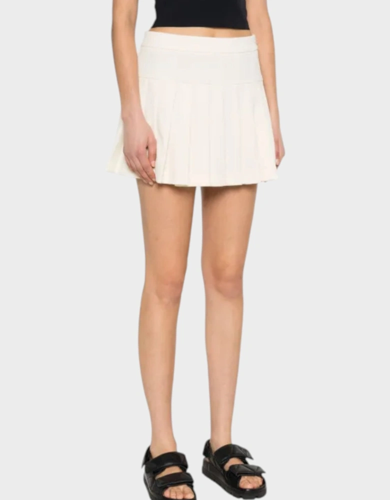 Pleated Mini Skirt White