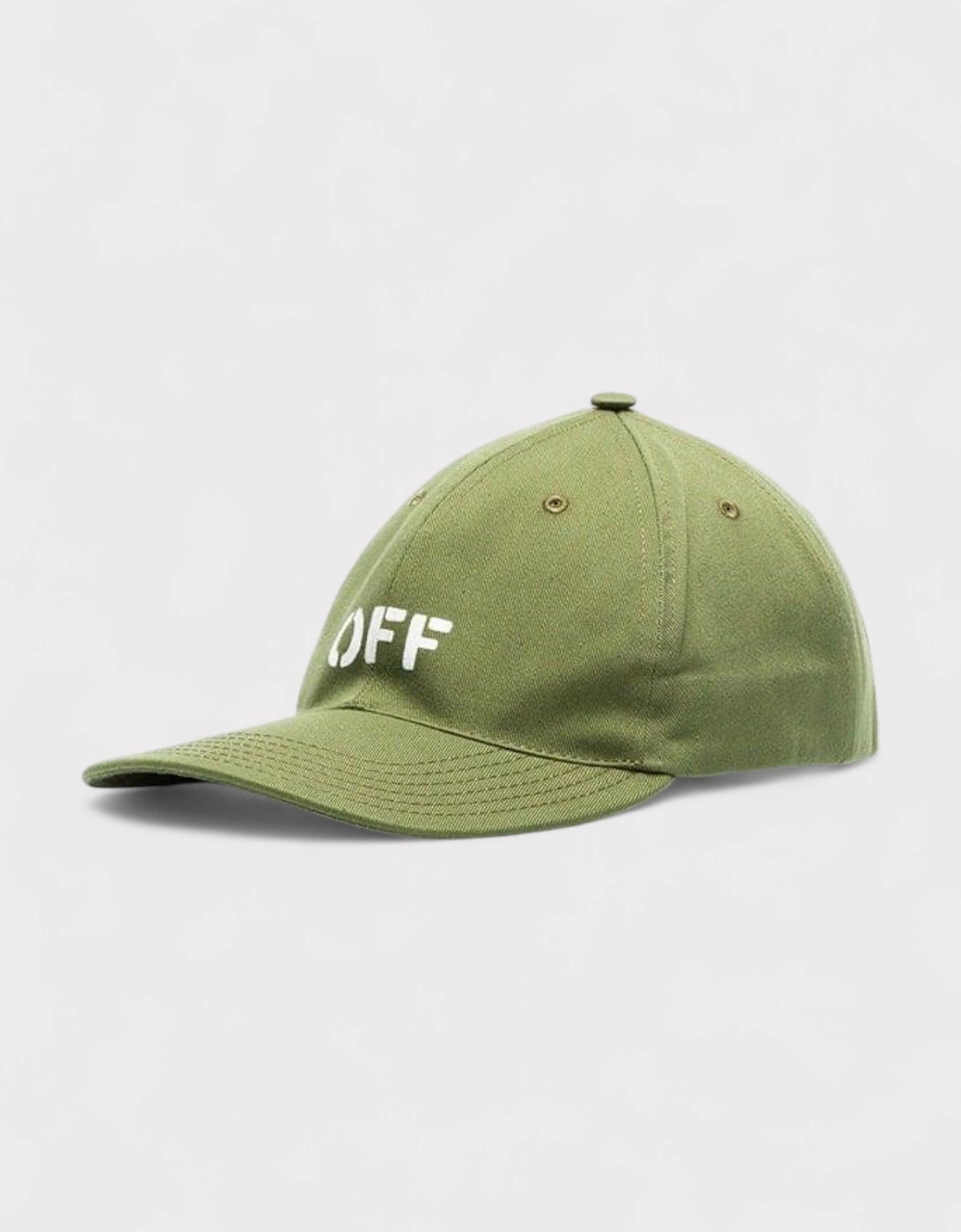 Men's Off-White Stamp Logo Military Green Cap - Tan - Size: ONE size,