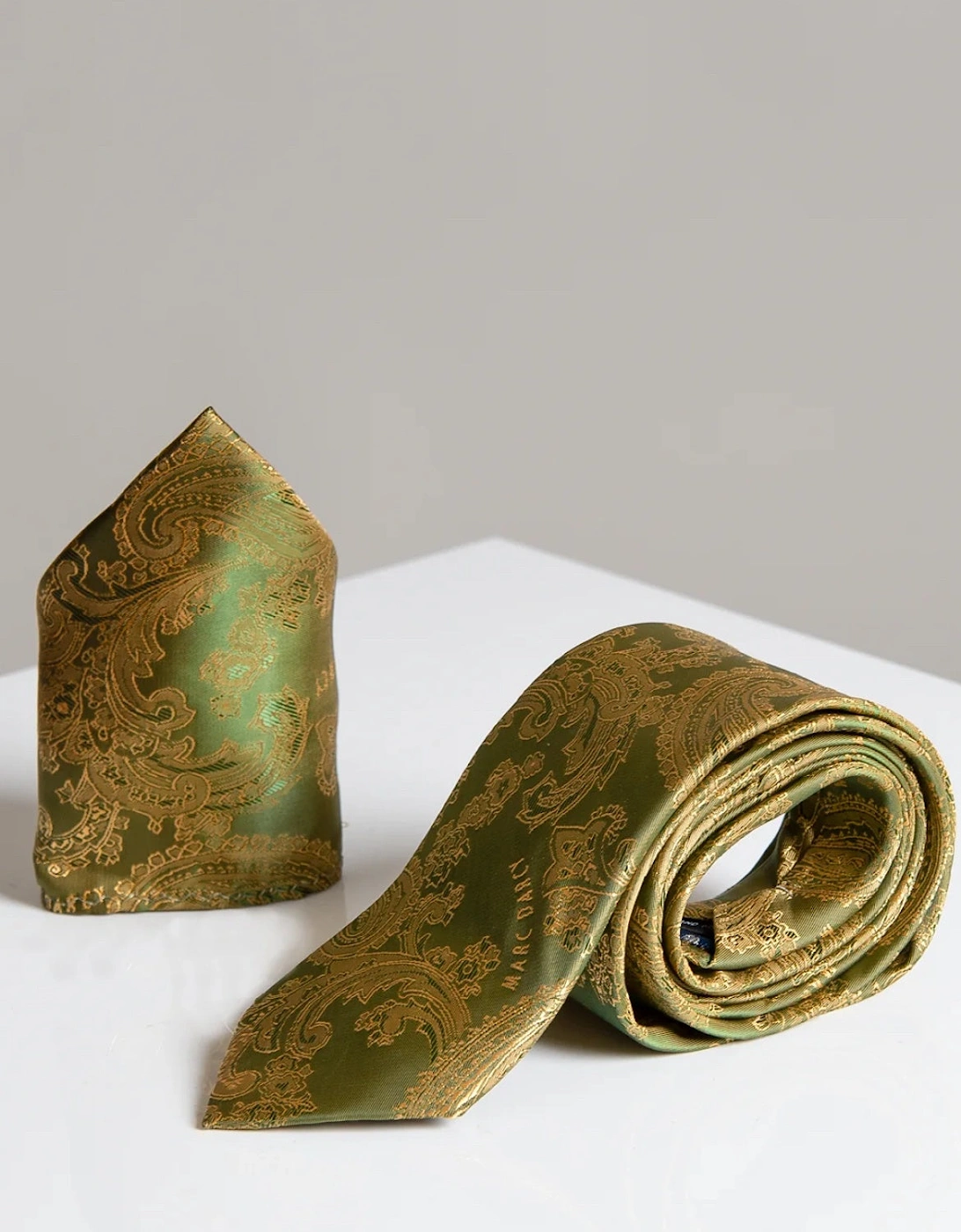 Paisley Tie & Pocket Square Set - Tan/Gold, 2 of 1