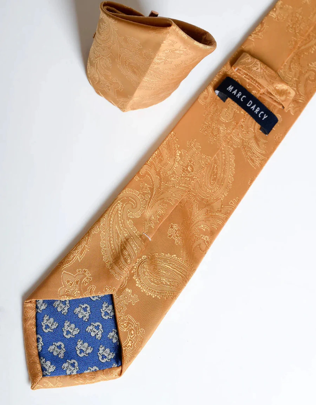 Paisley Tie & Pocket Square Set - Gold