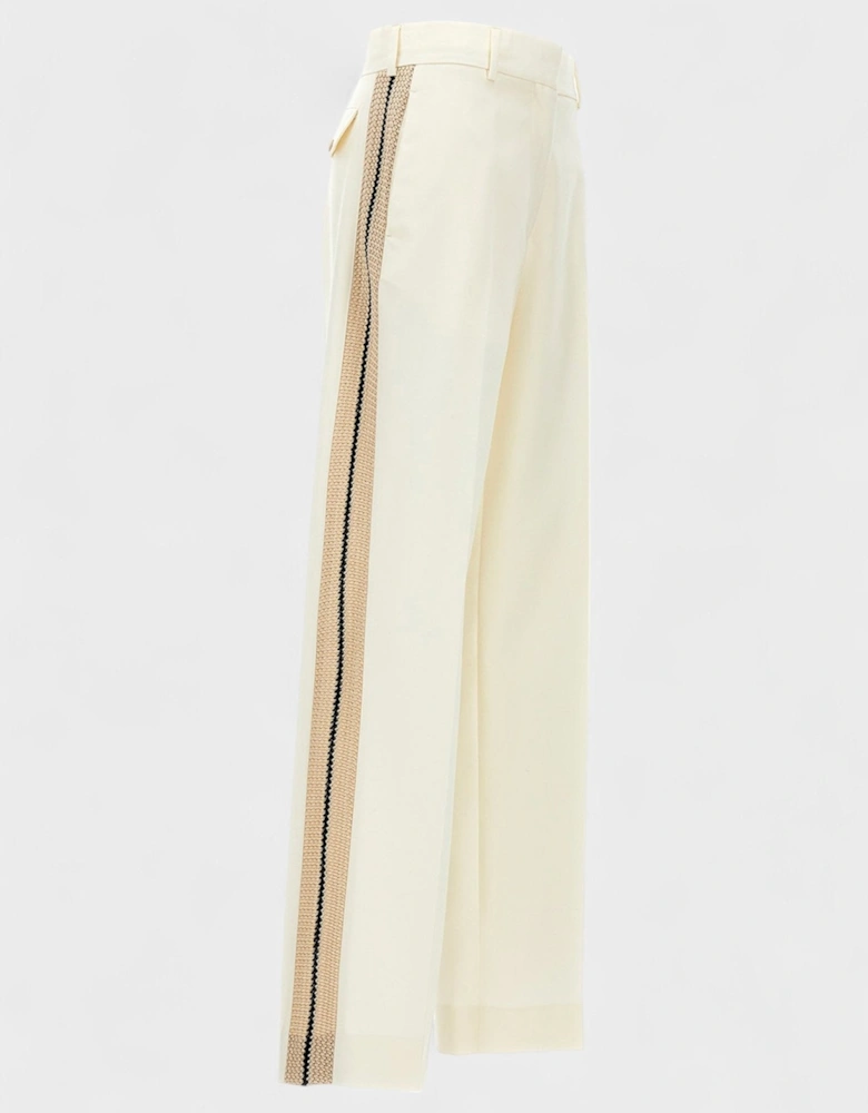 Knit Tape Suit Pants Butter White