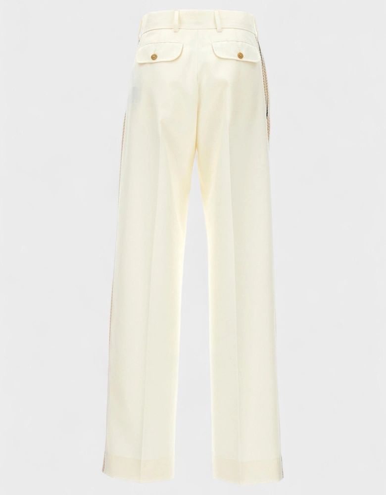 Knit Tape Suit Pants Butter White