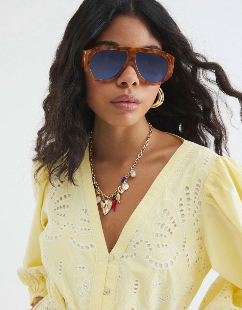 Poplin Shirt Dress - Yellow