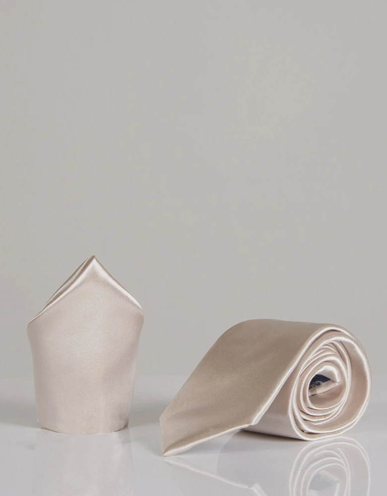 Stanley Satin Tie - Champagne