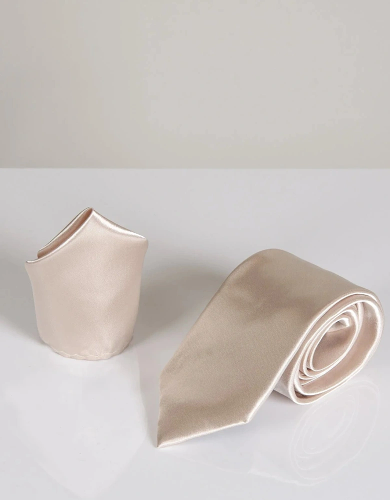 Stanley Satin Tie - Champagne