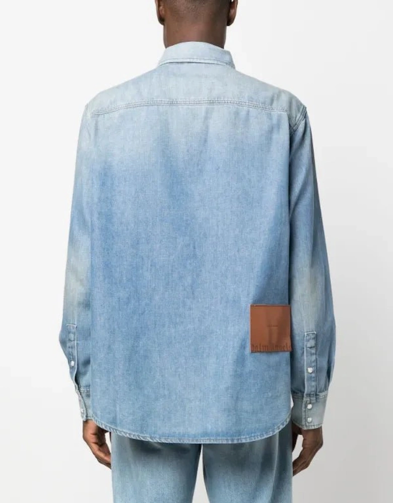 Pa Monogram Denim Shirt Light Blue