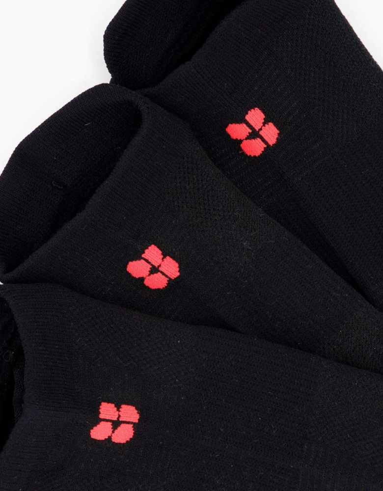 Womens Training Lightweight Trainer Socks 3 Pack - Black