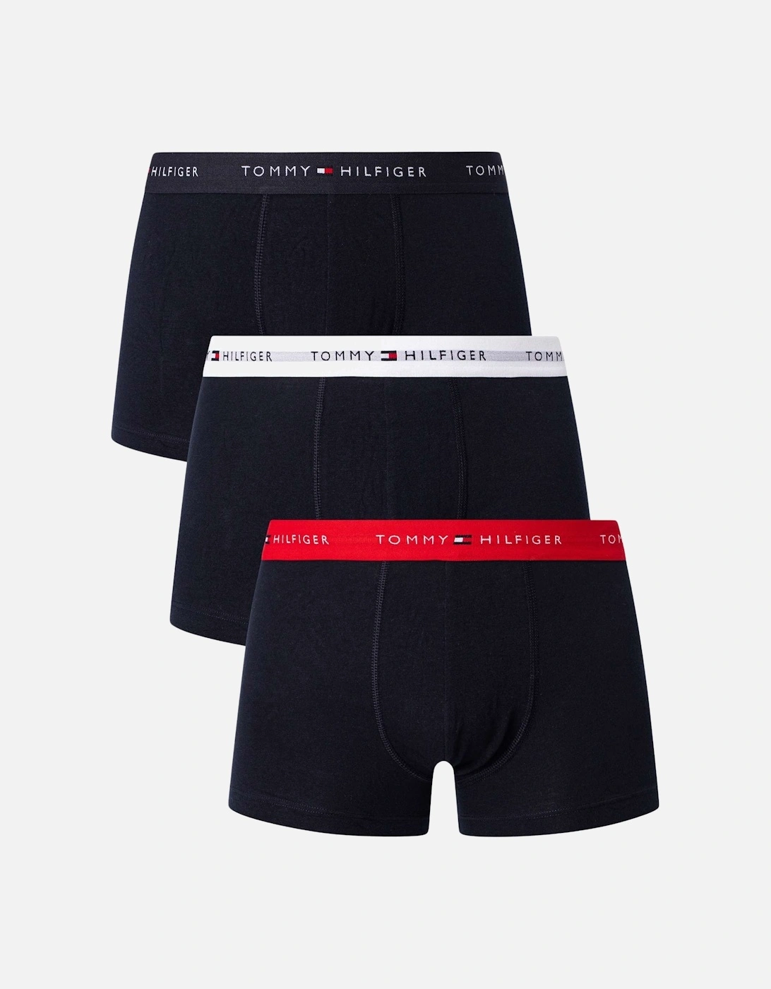 3-Pack Signature Cotton Boxer Trunks, Navy w/ red/white/navy, 7 of 6