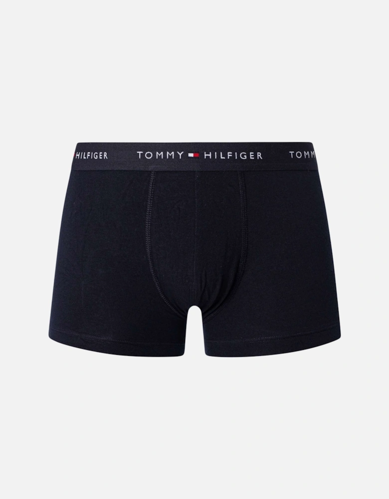 3-Pack Signature Cotton Boxer Trunks, Navy w/ red/white/navy
