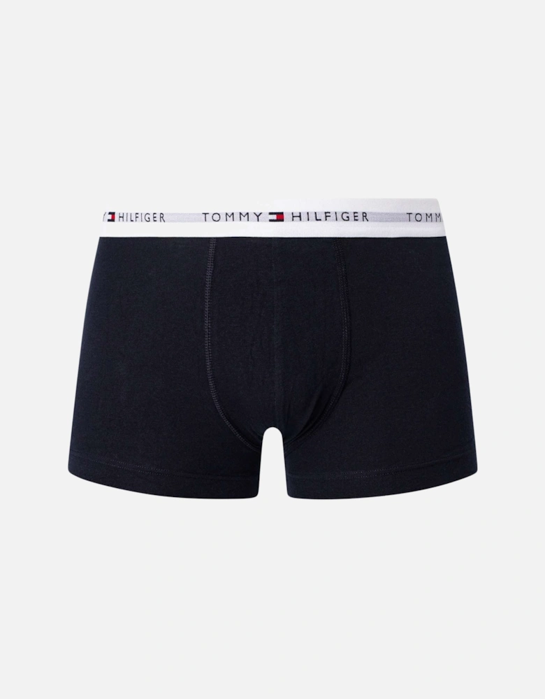 3-Pack Signature Cotton Boxer Trunks, Navy w/ red/white/navy