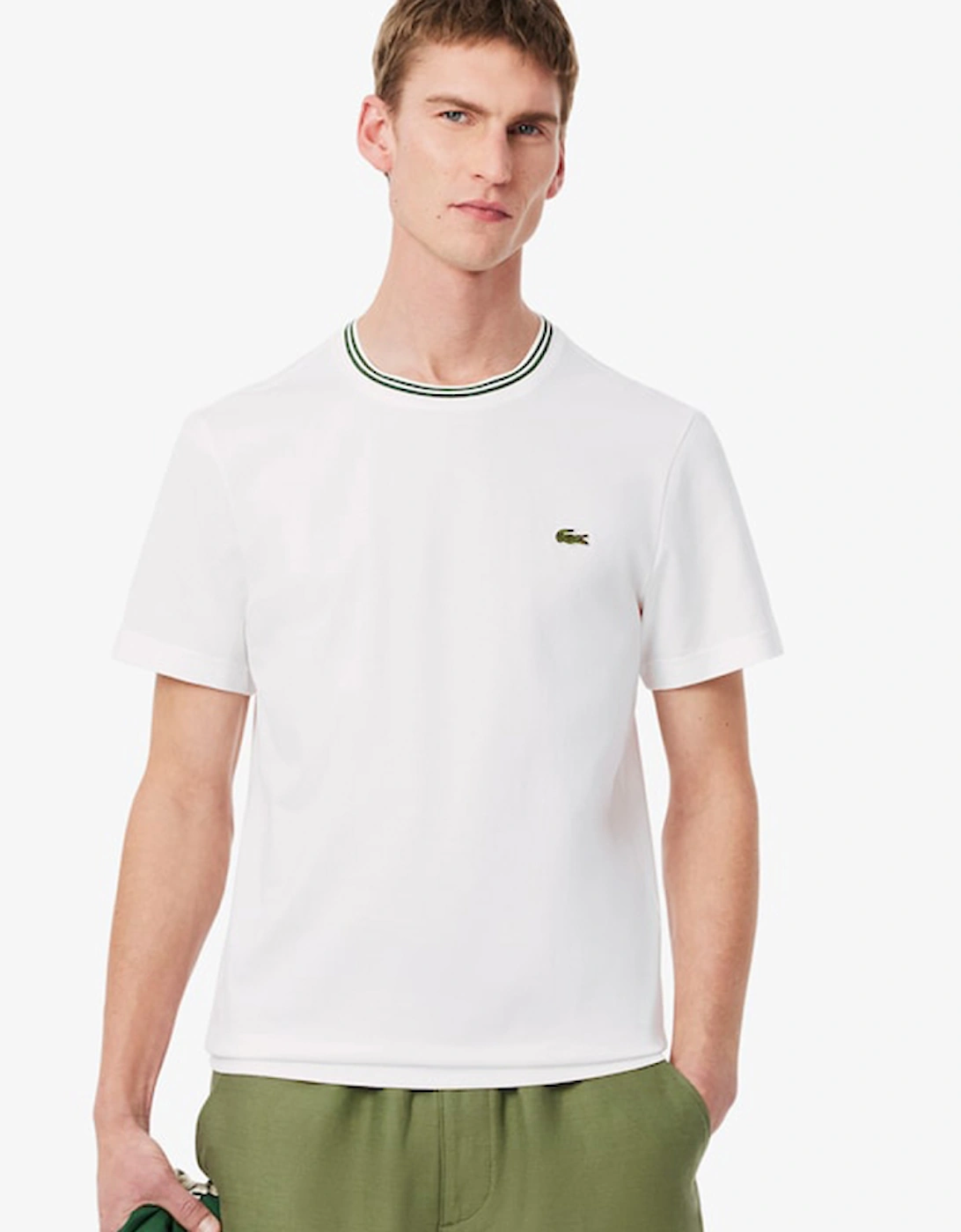 Regular Fit Ribbed Collar Cotton T-Shirt, 4 of 3
