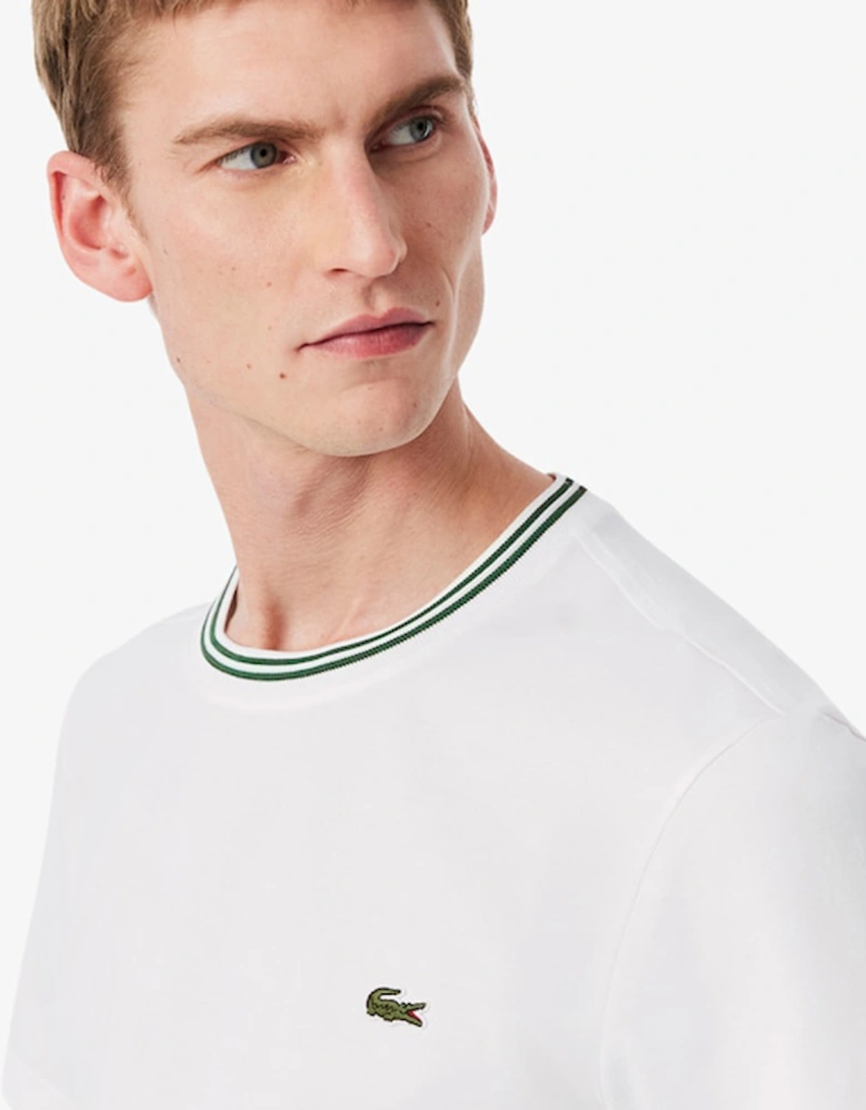 Regular Fit Ribbed Collar Cotton T-Shirt