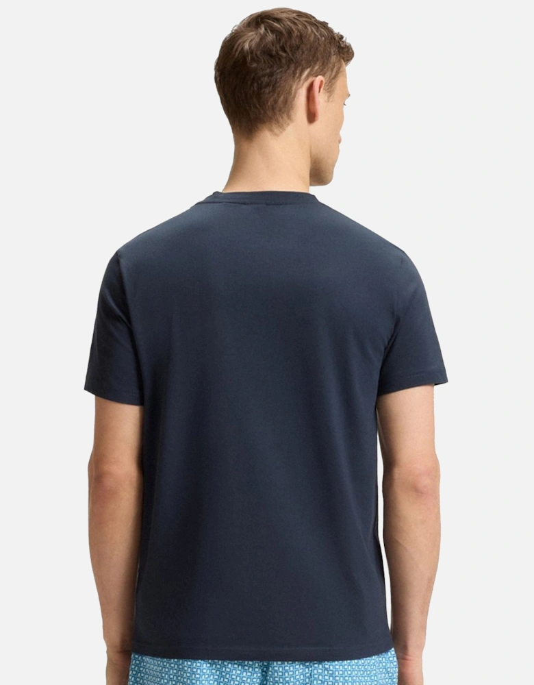 BOSS Contrast Logo RN T-Shirt Navy