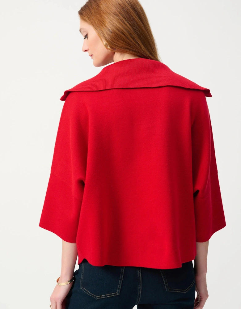 Jacquard zipped collar sweater