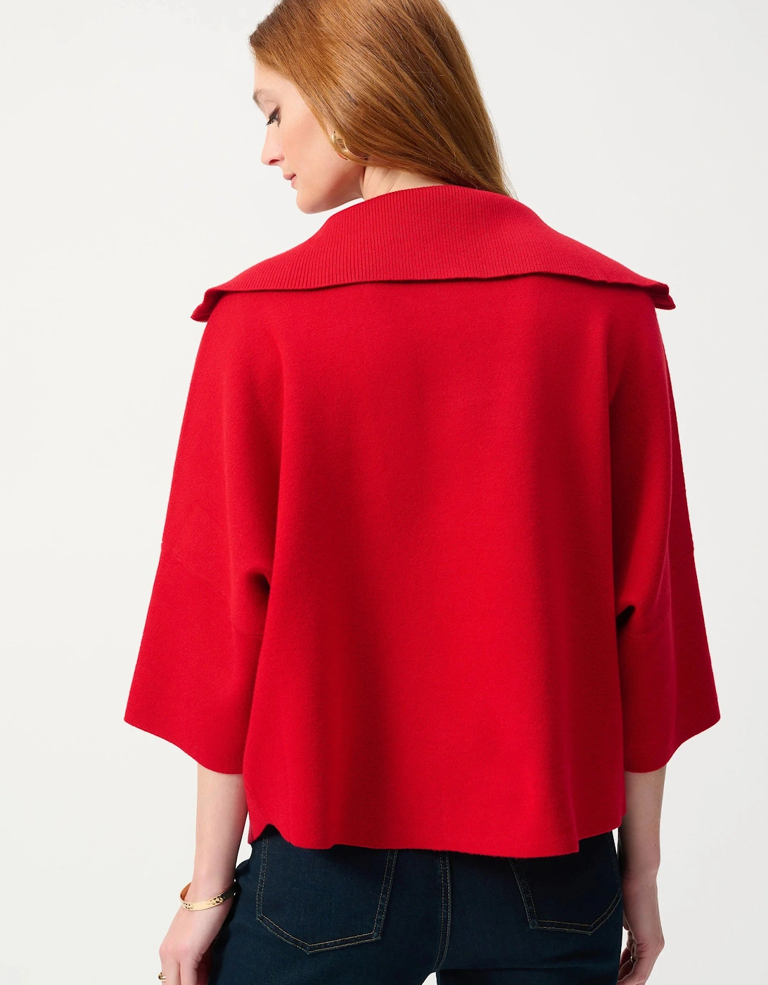 Jacquard zipped collar sweater