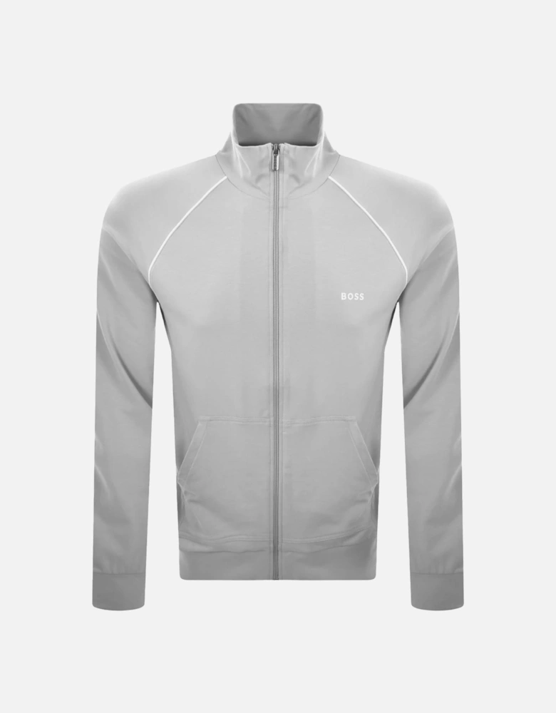 BOSS Full Zip Hooded Track Top Jacket Dark Grey