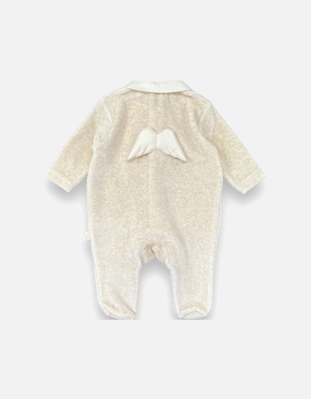 Beige Velour Angel Wing Babygrow, 3 of 2