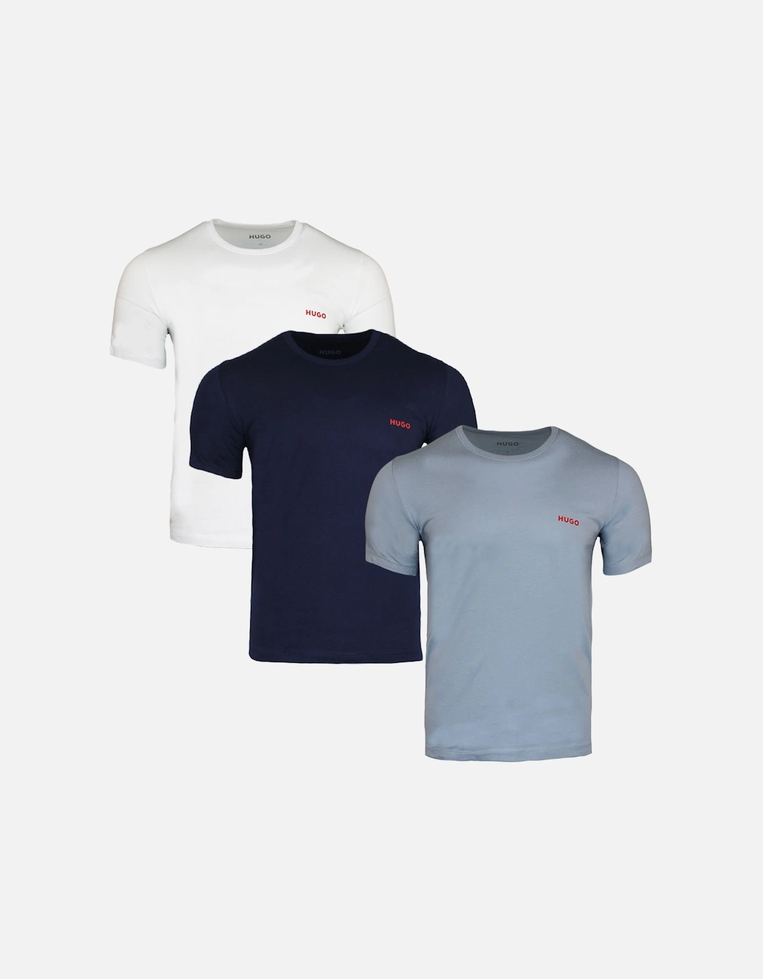 3-Pack Regular Fit T-Shirts, Blue/White/Navy, 5 of 4