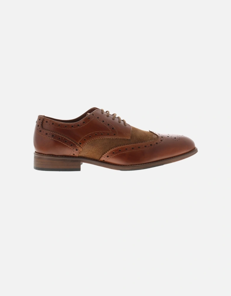 Mens Brogue Shoes Deluge Leather tan UK Size