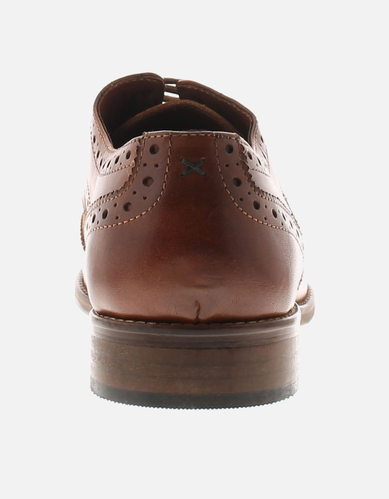 Mens Brogue Shoes Deluge Leather tan UK Size