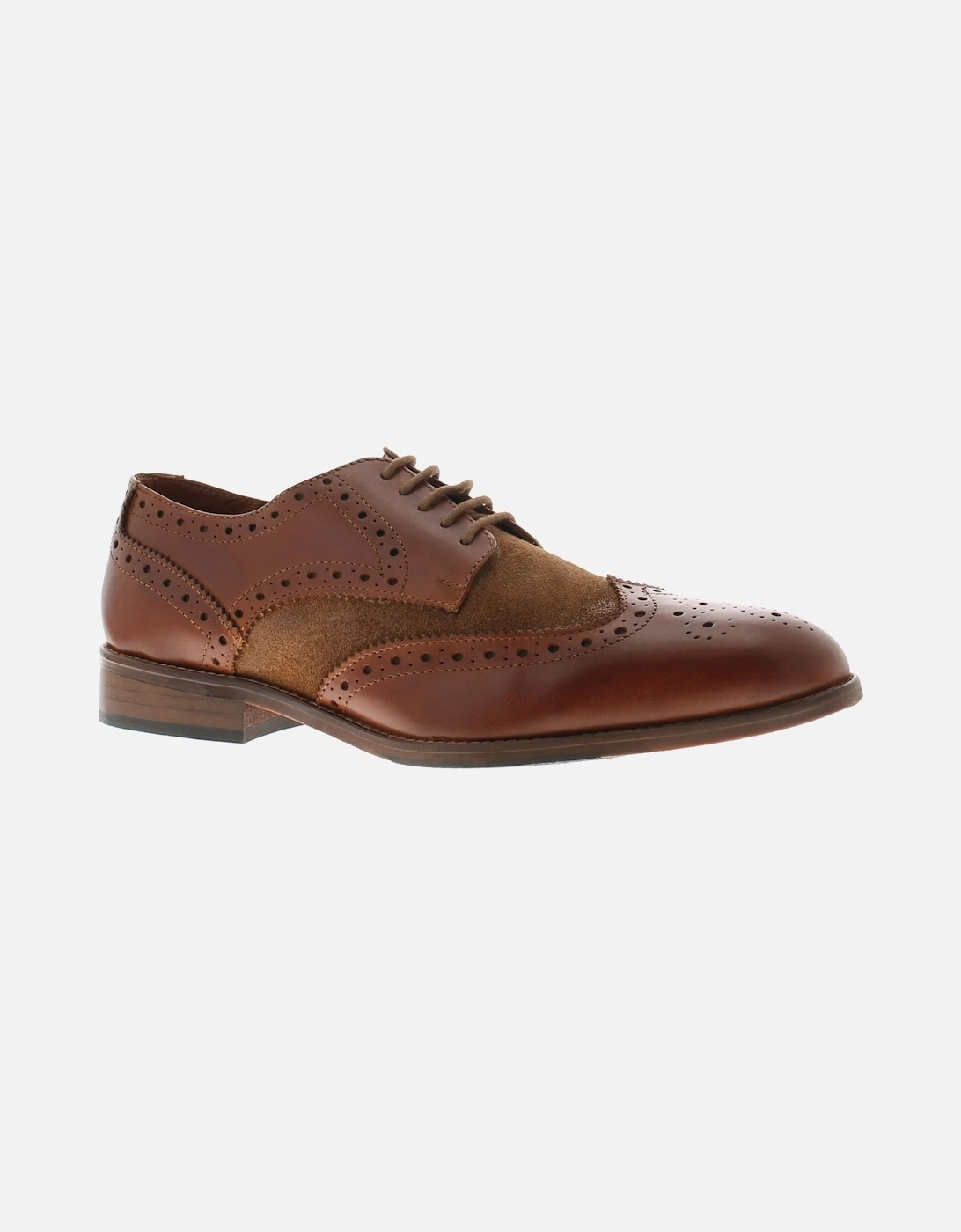 Mens Brogue Shoes Deluge Leather tan UK Size, 6 of 5