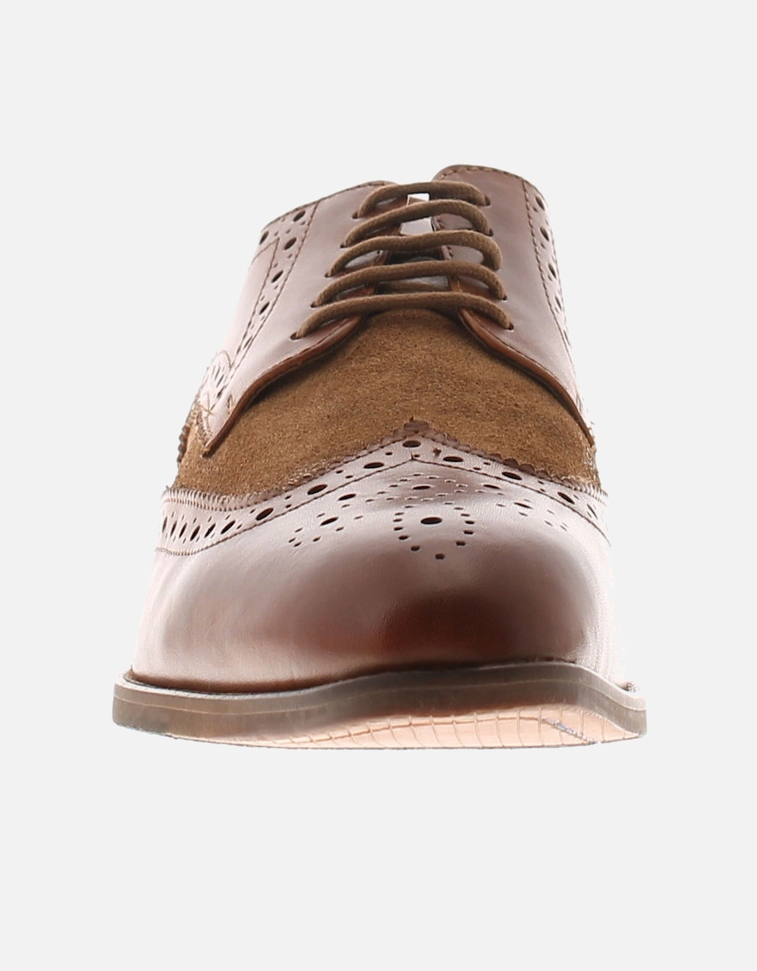 Mens Brogue Shoes Deluge Leather tan UK Size