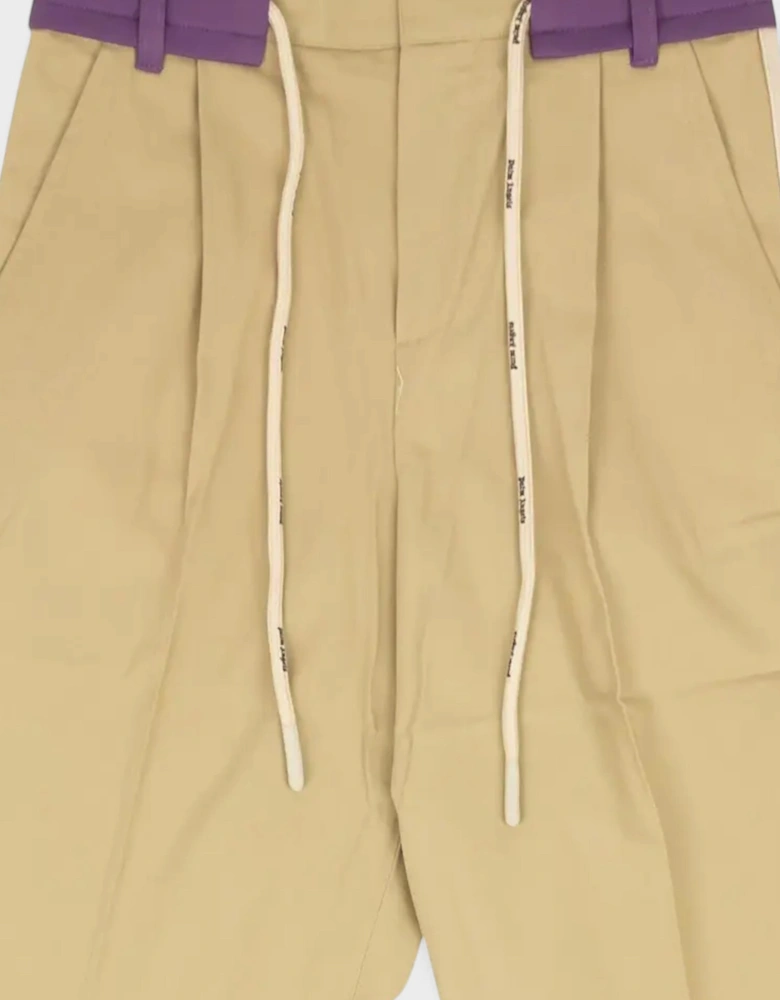 Track Belt Pants Beige