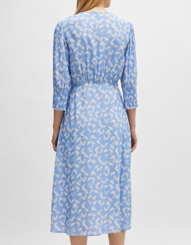 Daflori Tie-Neck Midi Dress