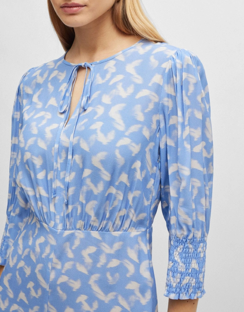 Daflori Tie-Neck Midi Dress