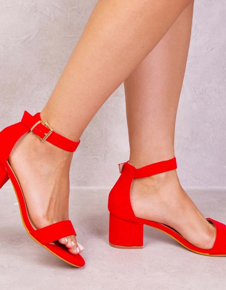 Strappy Mid High Block Heels