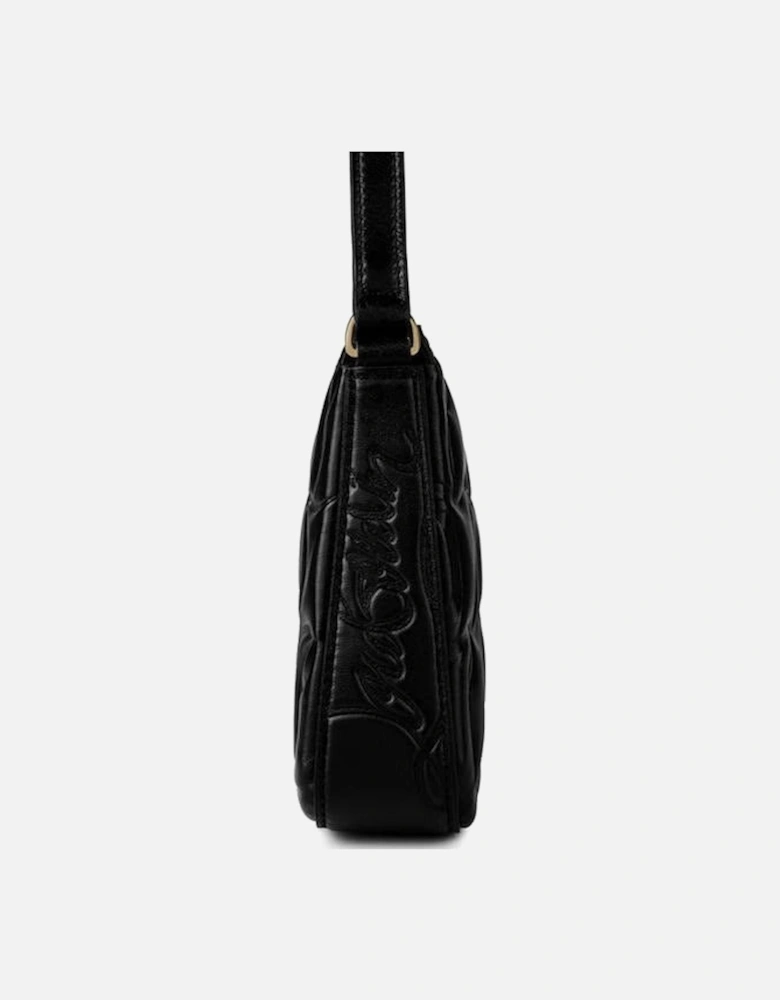 Loubila Monogrammed CL Embossed Shoulder Bag in Black