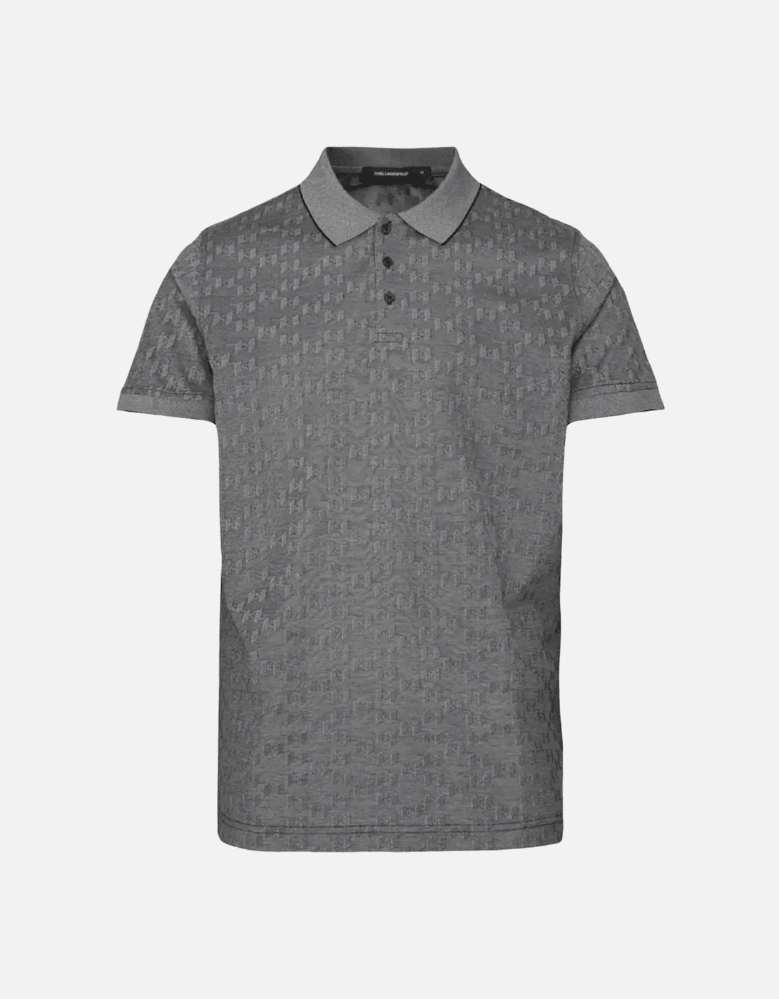 Cotton Monogram Logo Grey Polo Shirt, 3 of 2